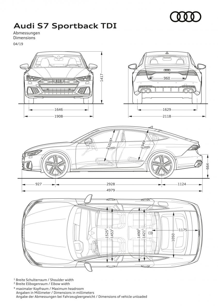 Схема Audi S7 Sportback TDI 2019 года  (WW) (фото 20 из 93)